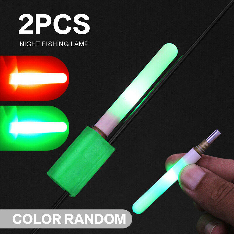 2x LED Night Fishing Stick Light Rod Clip Tip Fishing Glow Lightstick Bite Alarm