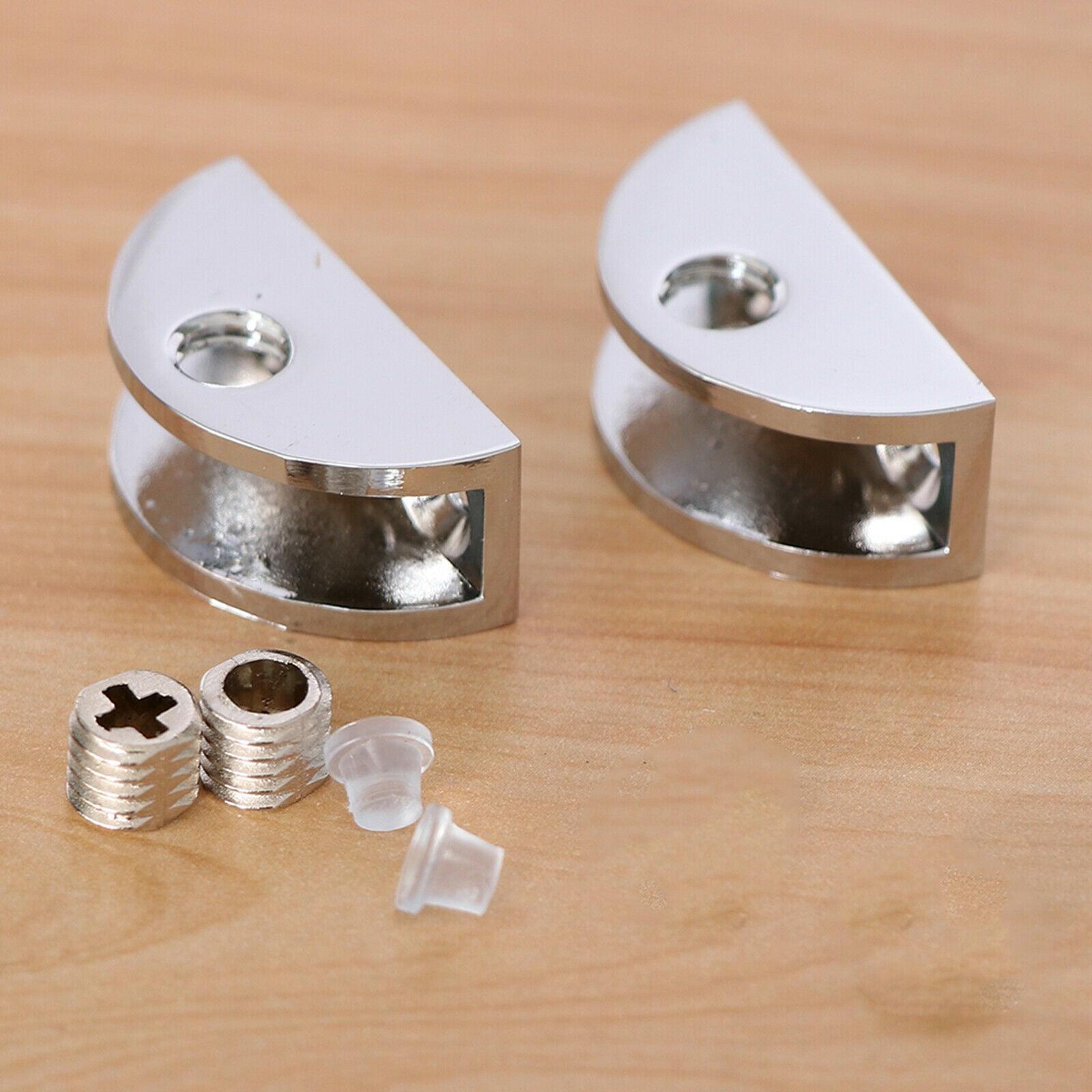 2pc Glass Clamps Clip Bracket Holder Shelf Handrails Flat Base Fixed Glass 6-8mm