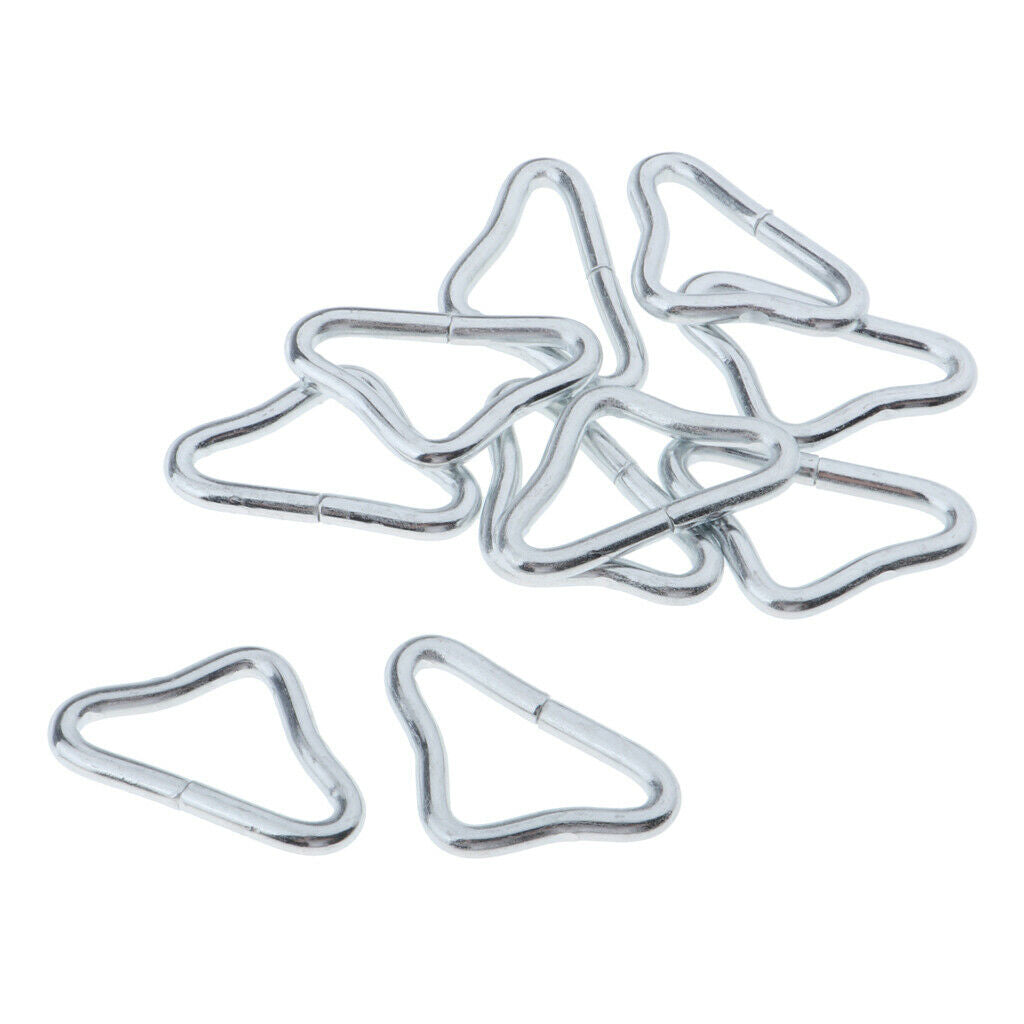 10x Triangle Rings Buckle Loop V-rings for Straps Trampoline Mat Accessories