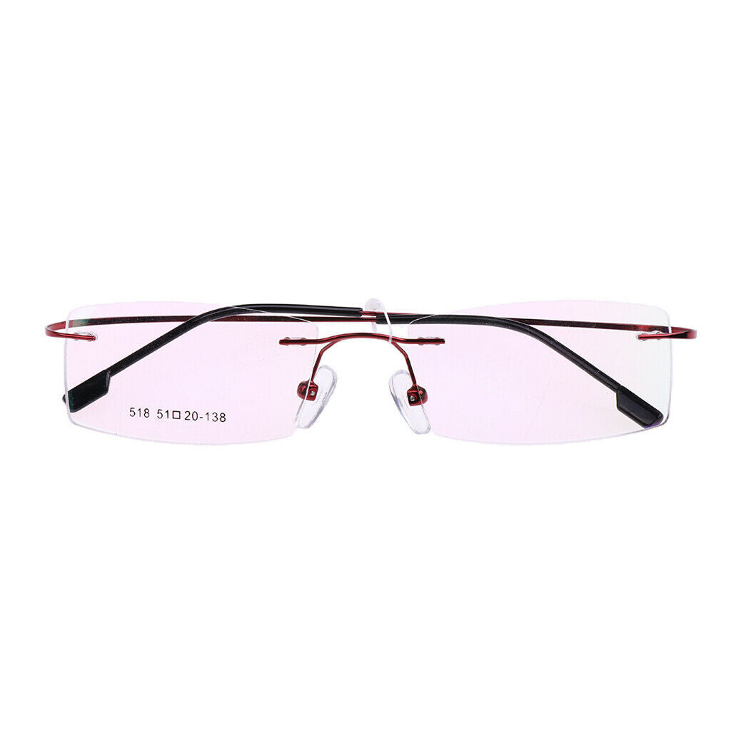 2 Pairs Metal Eyewear Half Rim Spectacles Rimless Reading Glasses Frameless