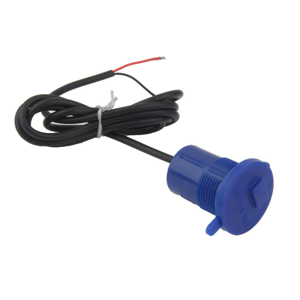 Waterproof 12V Car Automobile Motorcycle USB Power Charger Socket Switch 5V Blue