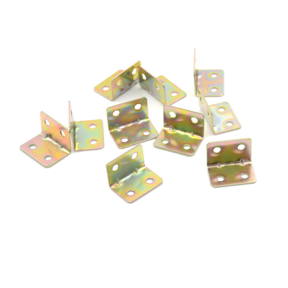 10 Pcs 25x25x16mm 90 Degree Metal Right Angle Bracket Shelf Support Popu xJSJCA
