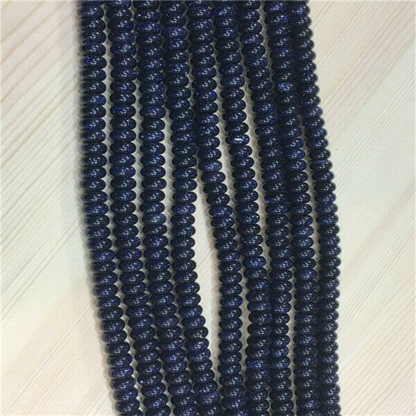1 Strand/80Pcs 8x5mm Blue Sand Stone Rondelle Abacus Spacer Beads 15.5inch HH563