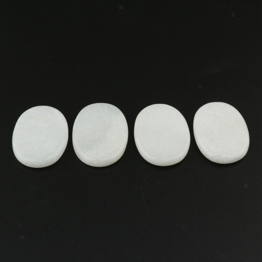 4 Piece Hot Spa Massage Stone Rock Energy Stone for Body Facial Care White