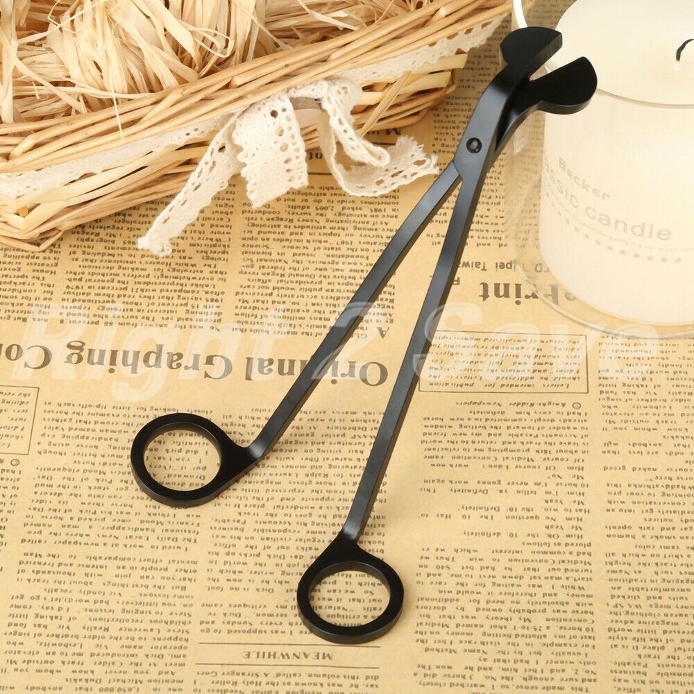 Stainless Steel Candle Wick Trimmer Black Oil Lamp Snuffers Scissor Trim Cutter