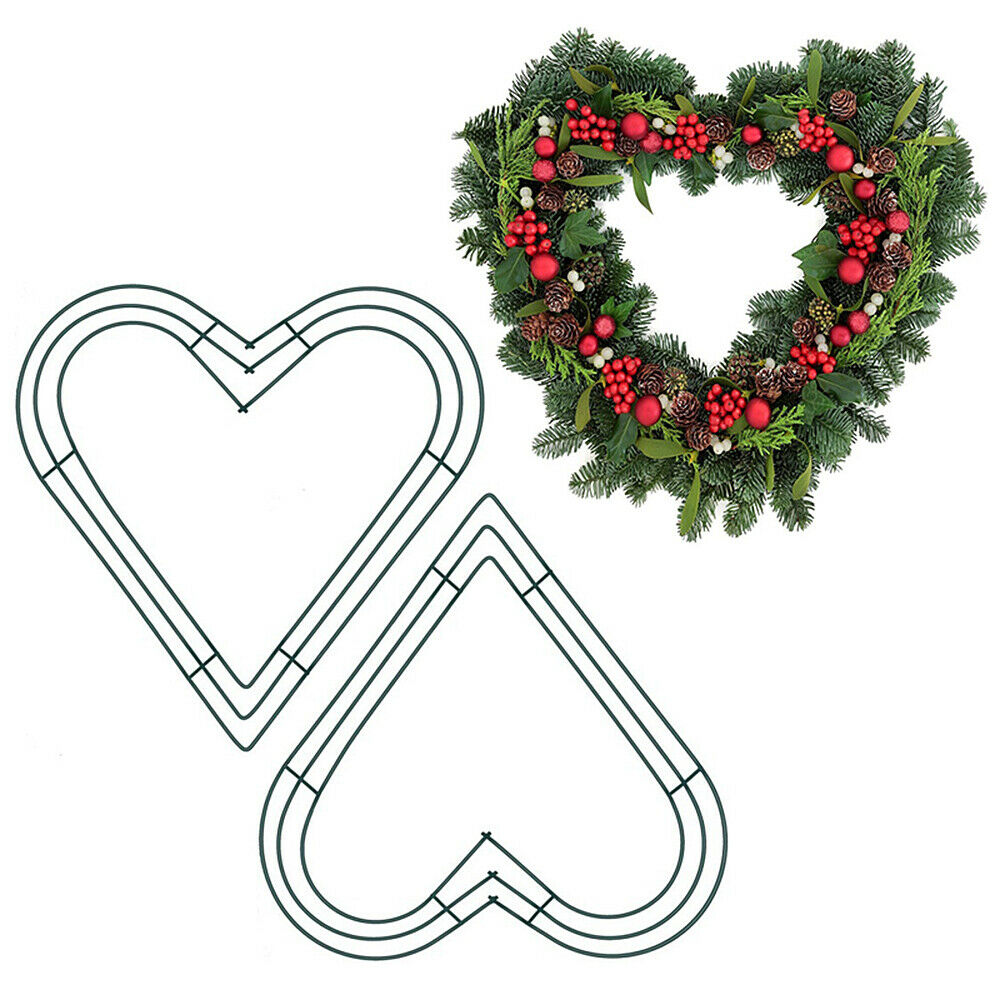Metal Wreath Frame Christmas Heart Base Xmas Garland Floral Home Decoration DIY