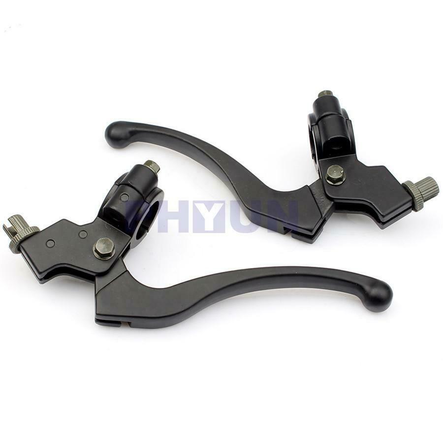 Pair Black Aluminium R+L Brake Lever Perch Clutch For 22mm Motorcycle Handlebar