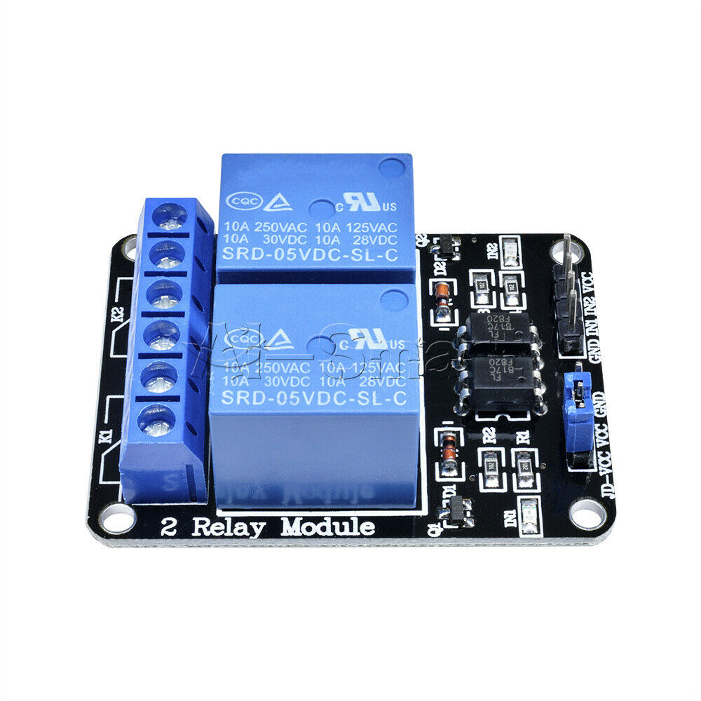 2 Channel 5V Relay Board Module With Optocoupler For PIC AVR DSP ARM Arduino