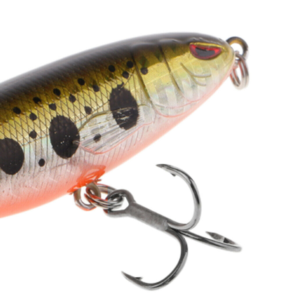 2 Pieces Popper Lures, Lifelike Topwater Fishing Lure Crankbaits with Plastic