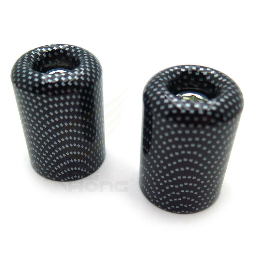 Carbon Grip Bar End Slider Kit Nologo Rubber For Kawasaki Ninja 250R 500R 650R