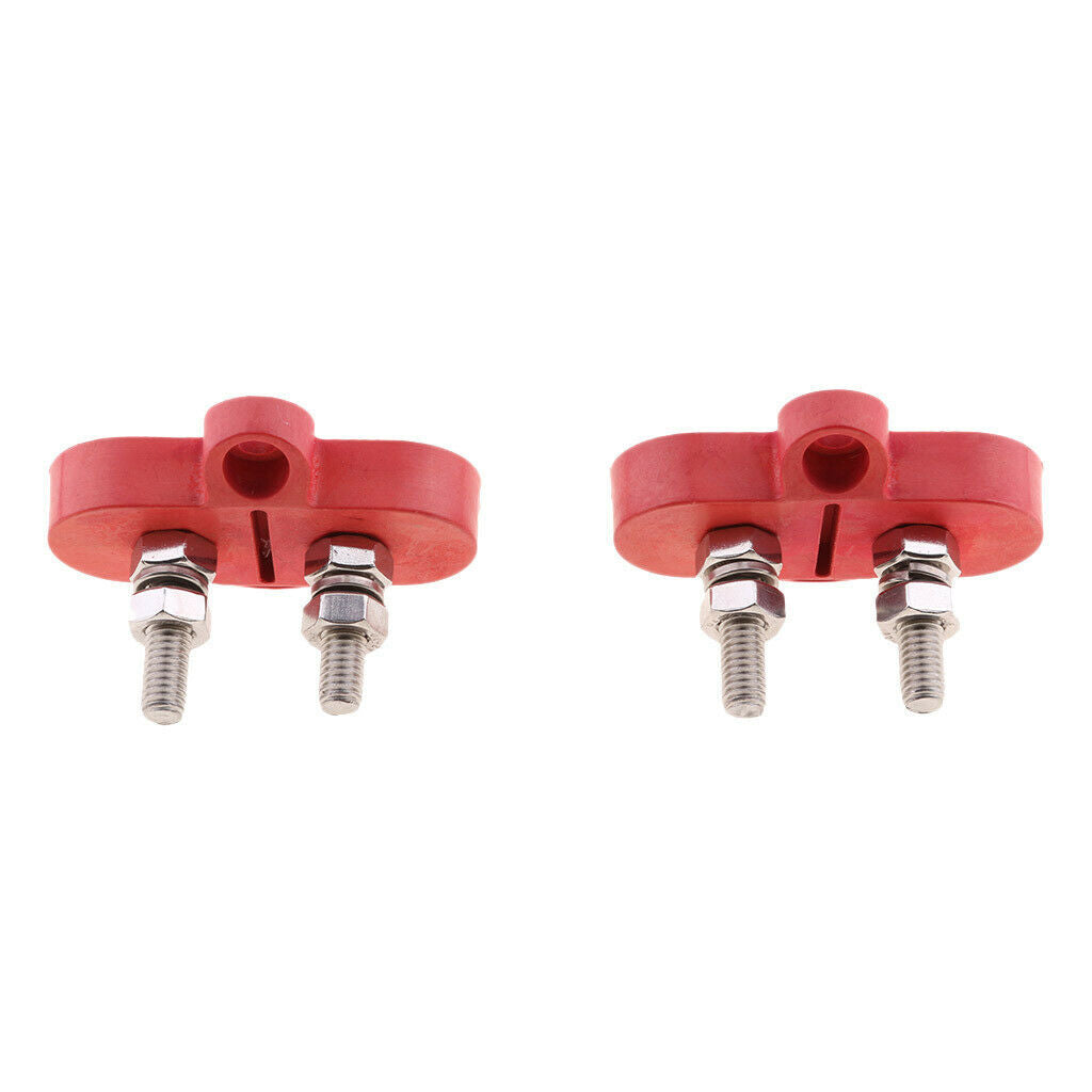 Red Marine 316 Stainless Steel Insulated Terminal Block Double Stud 10mm