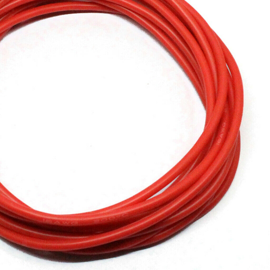2Pcs 16AWG Flexible Silicone Wire Cable Temperature Resistant Red+Black