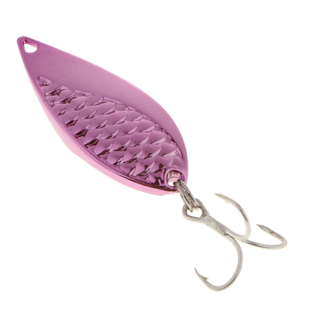Casting Spoon Fishing Lure Sequins Baits for Trout Bass Walleye Salmon Pink