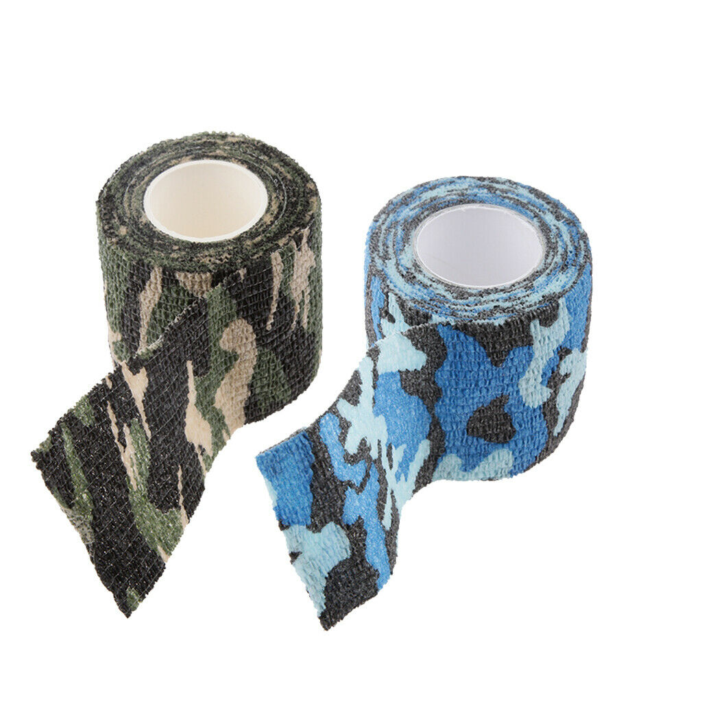 2Pcs Camouflage Tape Roll Hunting Shooting Stealth Wraps Cover Bandage 4.5m x