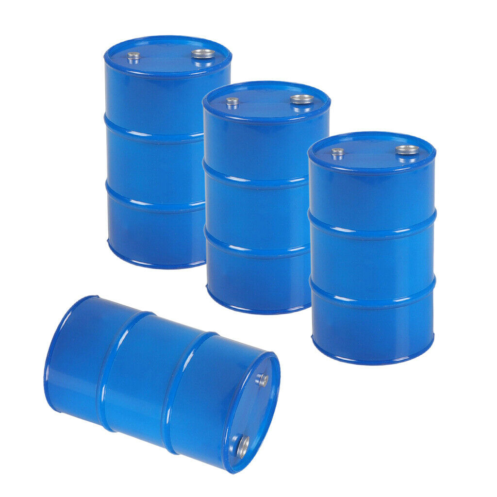 4 lot Simulation Oil Drum for 1:10 RC Crawler Car Decoration Toys DIY Blue