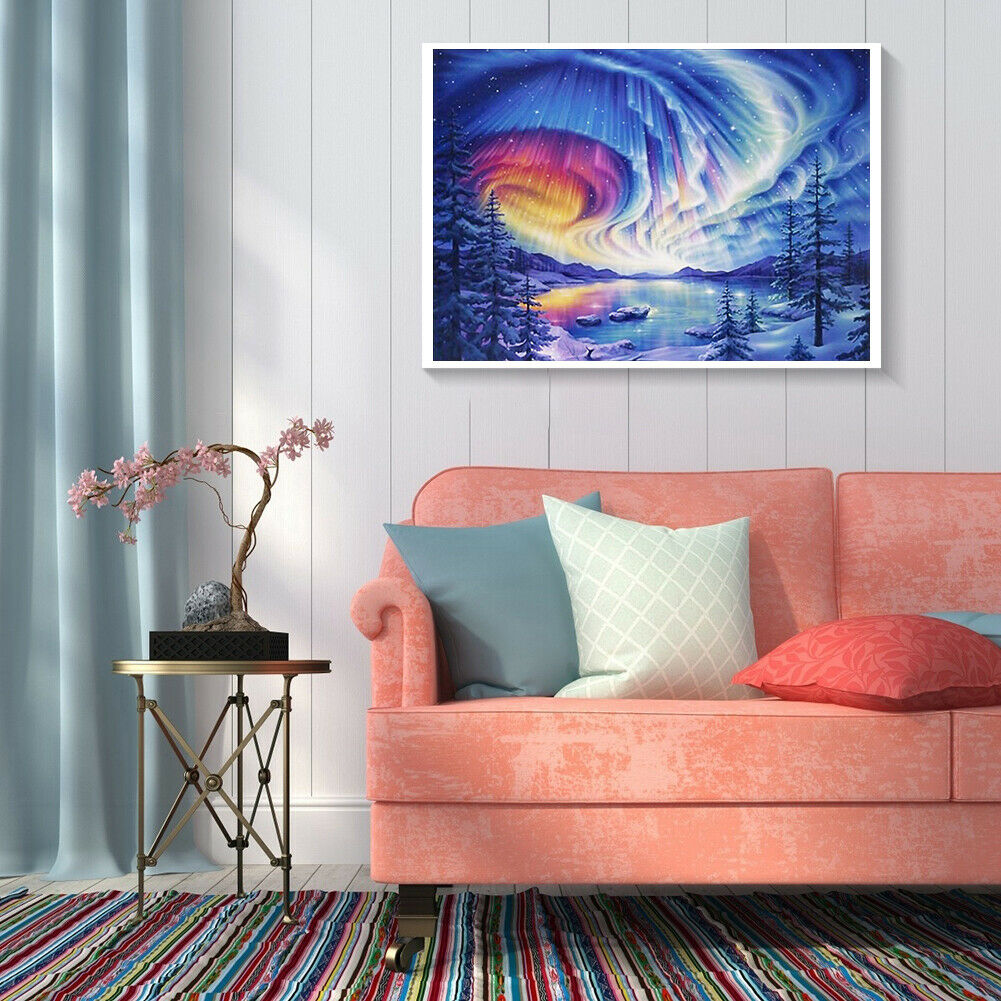 Aurora 5D DIY Diamond Painting Full Square Drill Cross Stitch Canvas Art  @