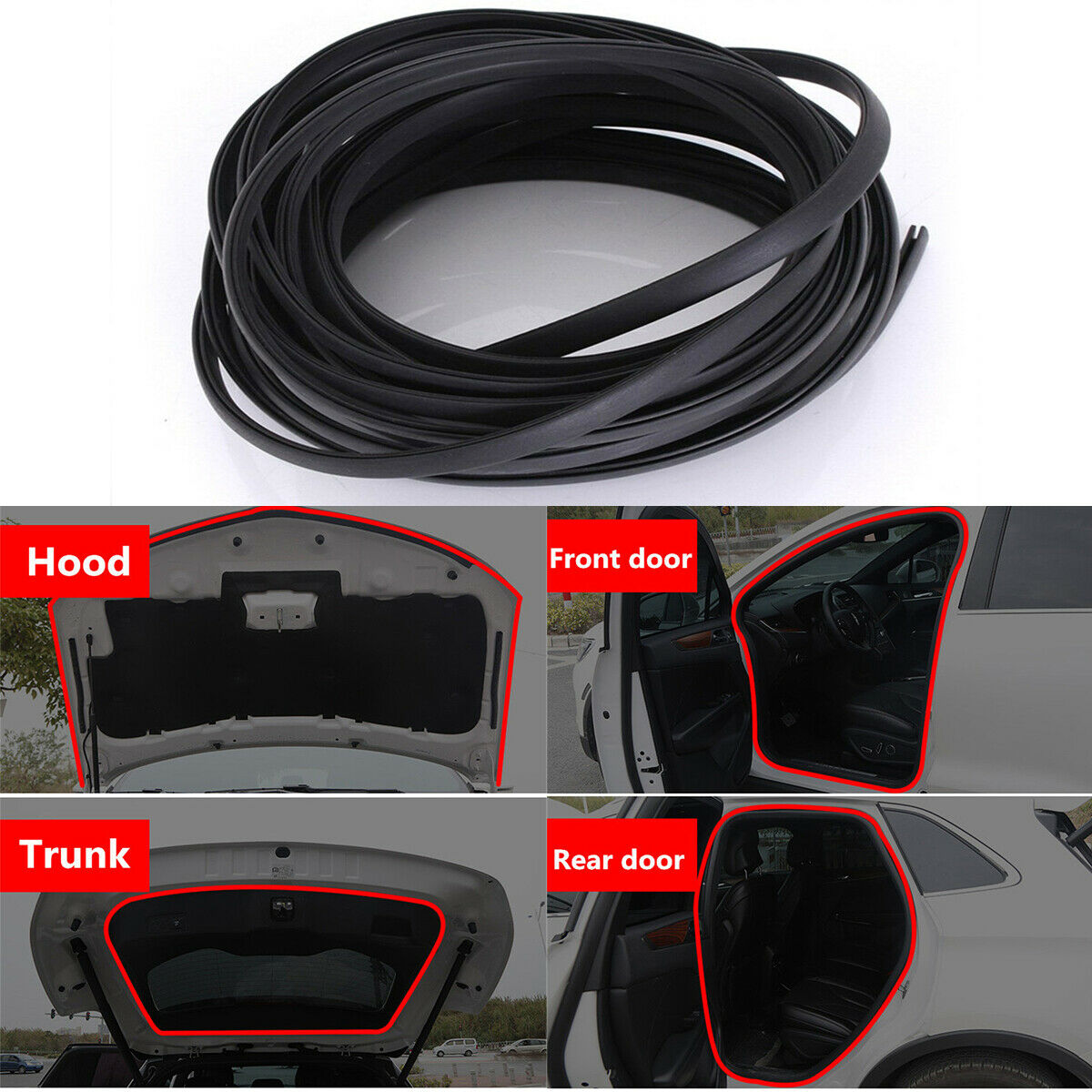 Car Motor Door Rubber Seal Weather Strip Protector Edge Trim Guard Pinchweld