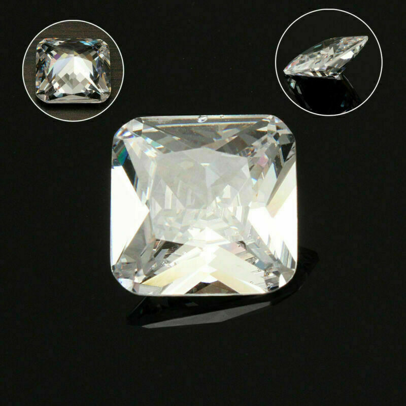 10*10mm Unheated Artificial White Sapphire 22.80ct Cushion Shape AAA  Loose Gems