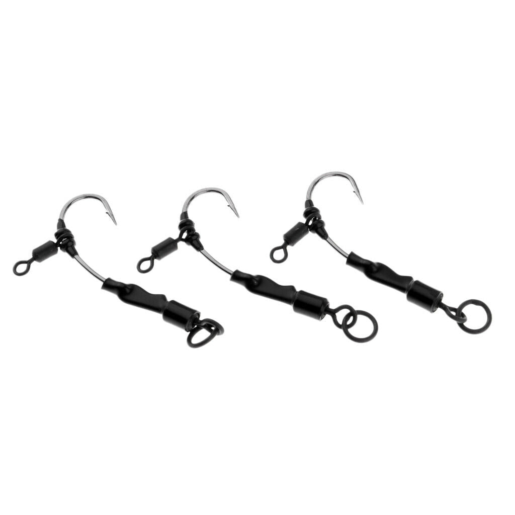 3pcs Carp Fishing Chod Rigs Ready Tied Rigs Stiff Rigger Barbed Hook HK-D002