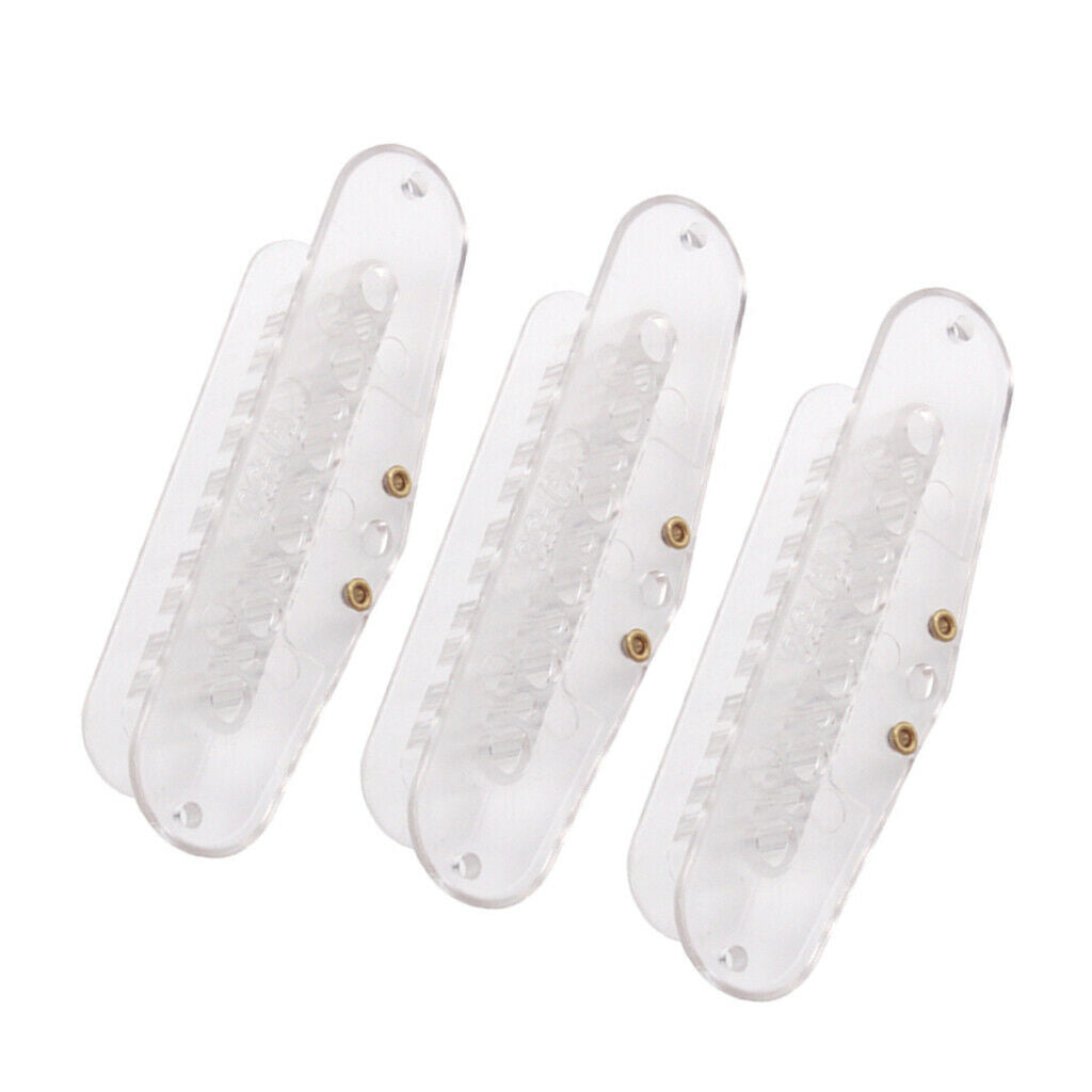 3x Plastic Single Coil Pickup Bobbins 50mm Pole Spacing Screws Side for 6