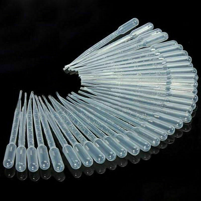 100pcs 0.2ml Disposable Polyethylene Eye Dropper Transfer Graduated Pipettes