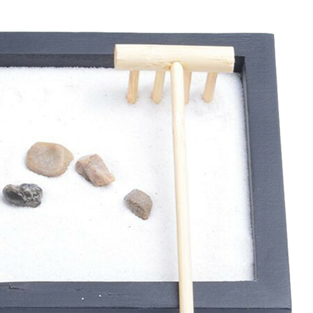 Chinese Traditional Zen Garden Candle Incense Holder White Sand and Rake