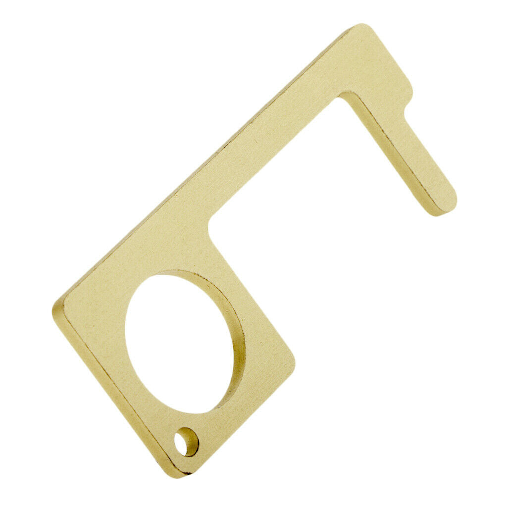 2x Portable Hand Brass Non-contact Door Opener Pusher Handle Key Tool Kit