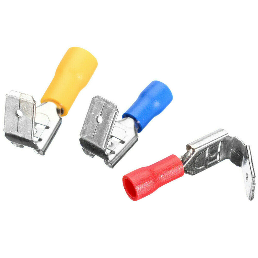 100PCS Red&Blue&Yellow Piggyback Insulated Spade Crimp Terminal Connectors