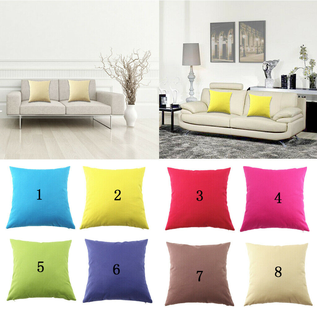 45cm * 45cm Cotton Linen Pillow Case Throw Pillowcase Home Car Decor Yellow