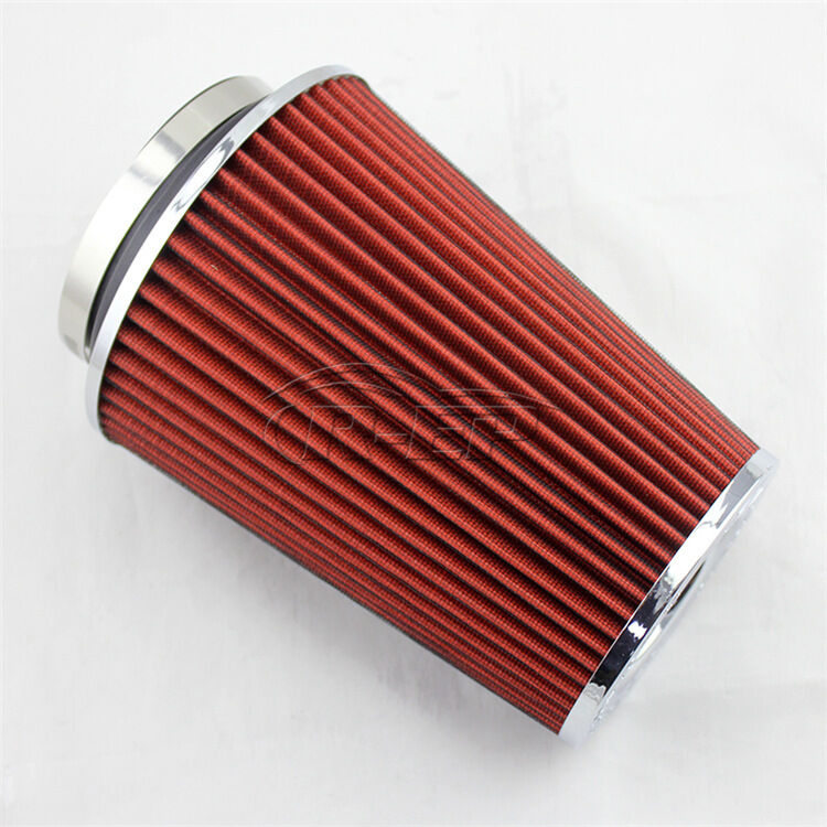 Universal Red 3' Air Intake Cone Long Ram Filter Turbo Vent Crankcase Breather