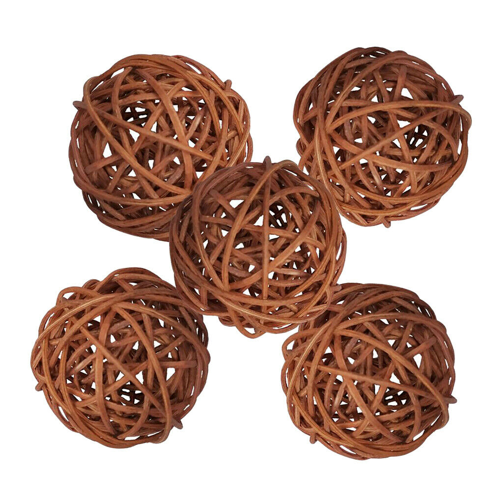 5pcs Wicker Rattan Balls Table Wedding Party Christmas Decorative Craft 7cm