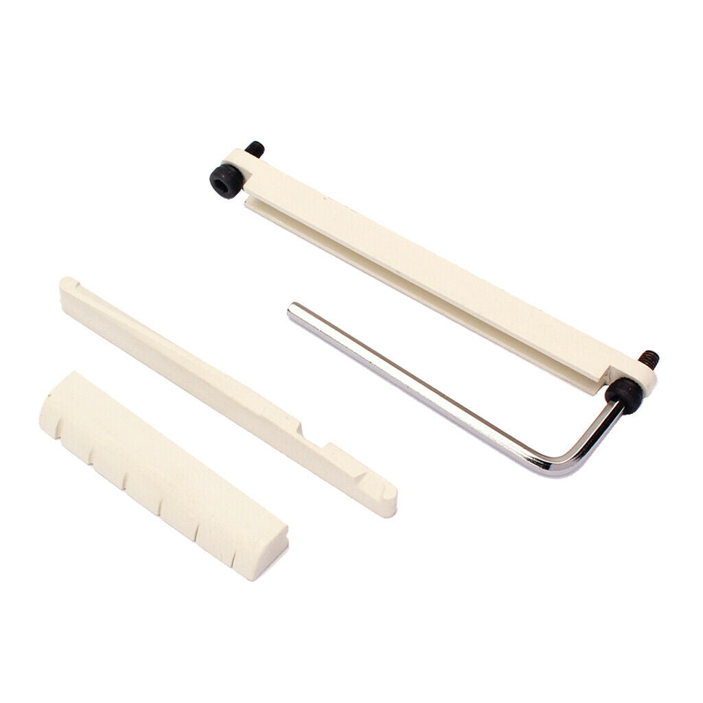Guitar Bridge Replacement Bone Nut w/ Truss Rod for Mandolin Banjo Beige