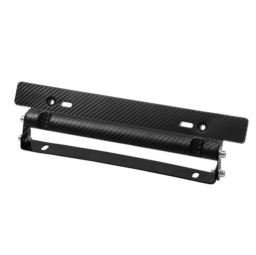Universal Carbon Fiber Style Adjustable Number Car License Plate Frame Holder