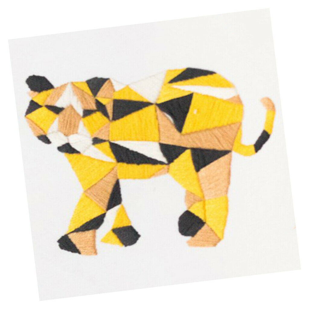 Handmade Embroidery Starter Kit Set Animals Cross Stitch for Adults Tiger