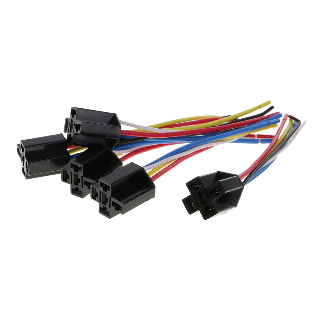 5PCS Car DC 12V Volt 60A SPDT Automotive 5 Pin 5 Wire Relay & Harness Socket