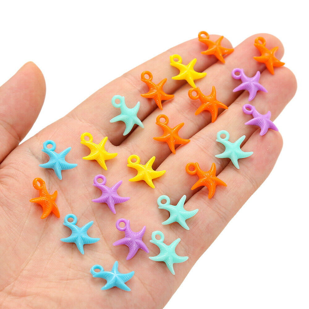 Ocean Beach Animal Starfish Bead Set Charms Pendant For DIY Craft Jewelry Making