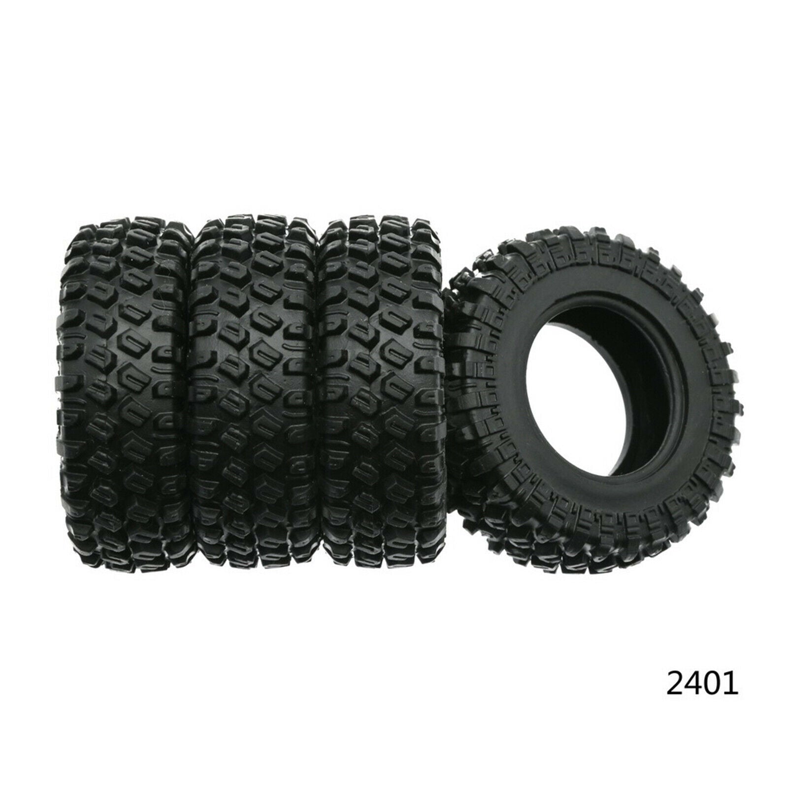 4Pieces RC Rubber Tires Set for Axial SCX24 AXI90081 Crawler Car Buggy