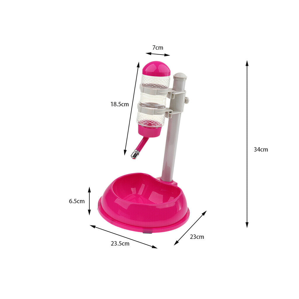 Pet Dog Standing Water Dispenser Automatic Lifting Feeding Bottle Food with Bowl
