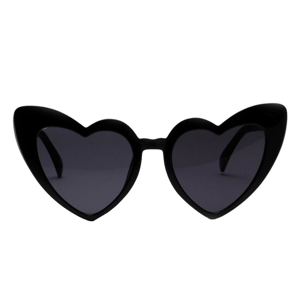 Heart Shaped Sunglasses Summer Sun Glasses Party Costume Eyewear Black