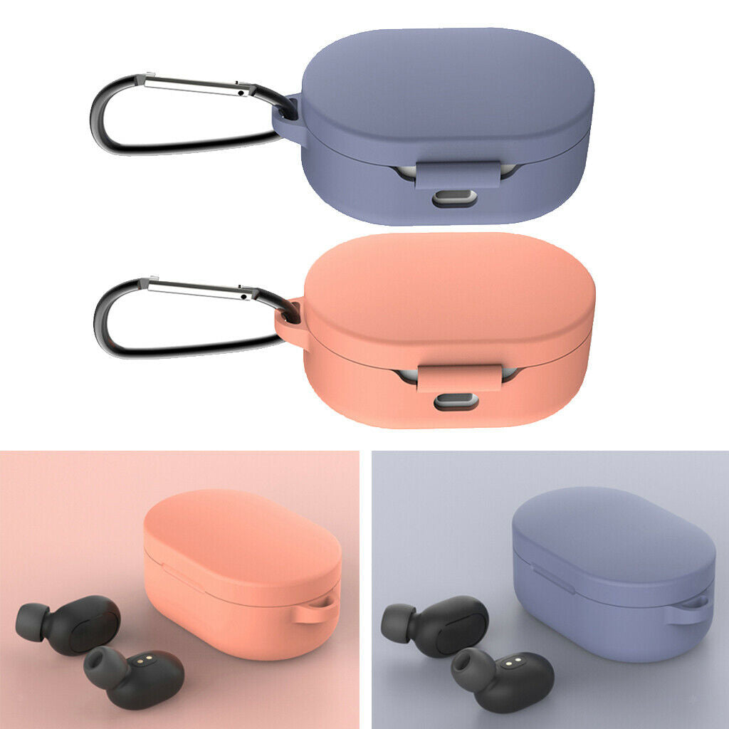 2pcs Earphone Case Protective Case Cover with Anti-lost Buckle Headsets Parts