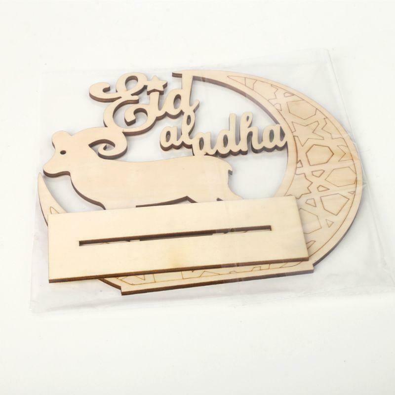 Muslim Islam Eid Al Adha Wooden Home Party Ornament Decor Plaque Sign Gift Desk