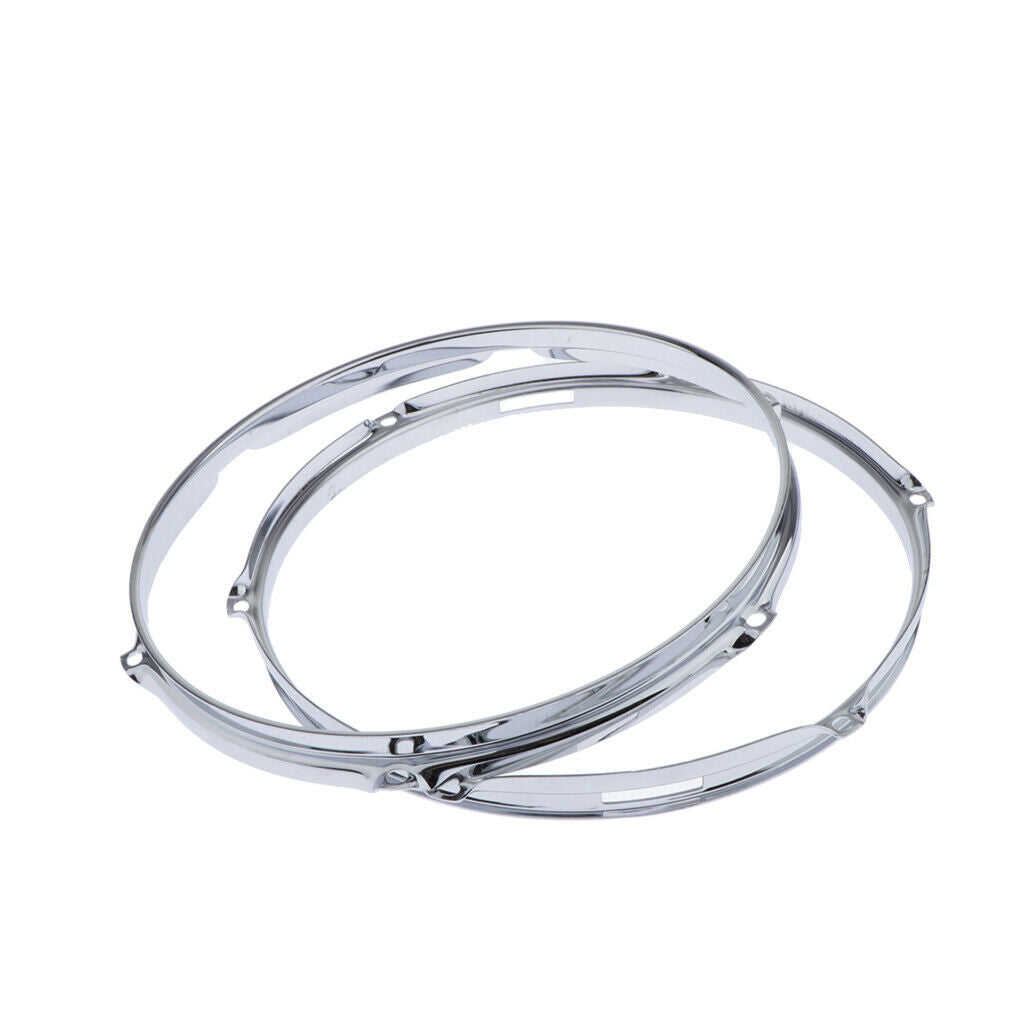12 "Die Cast 6 Wheel Snare Tom Tom Drum Hoops Rims Pair Set