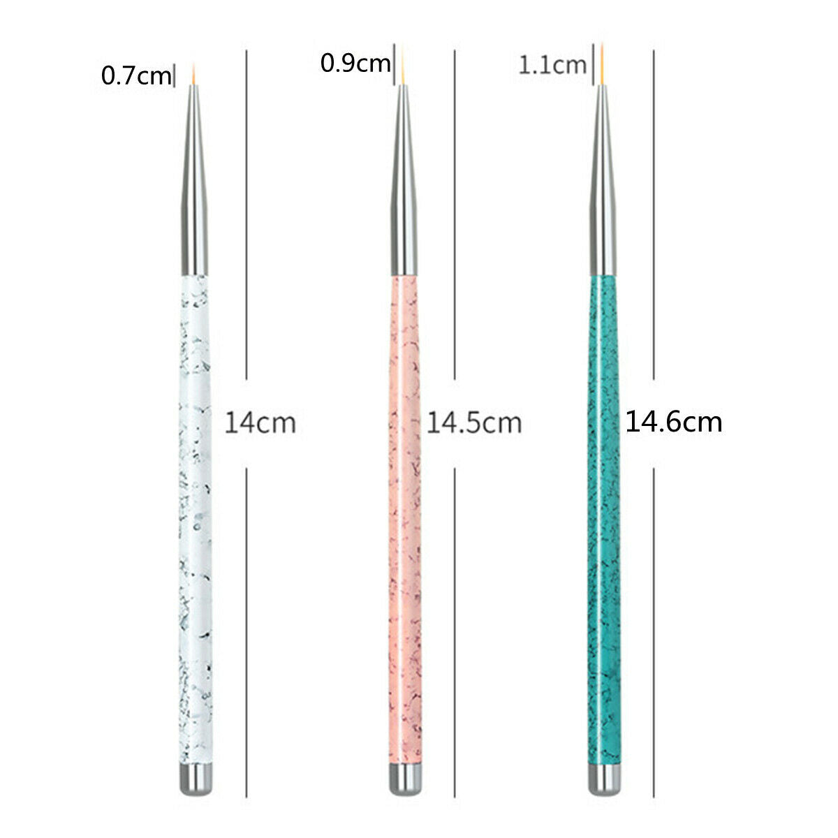 3x Waterproof Nail Art Pen Dotting Paint Drawing UV Gel Liner Polish Brush Tool
