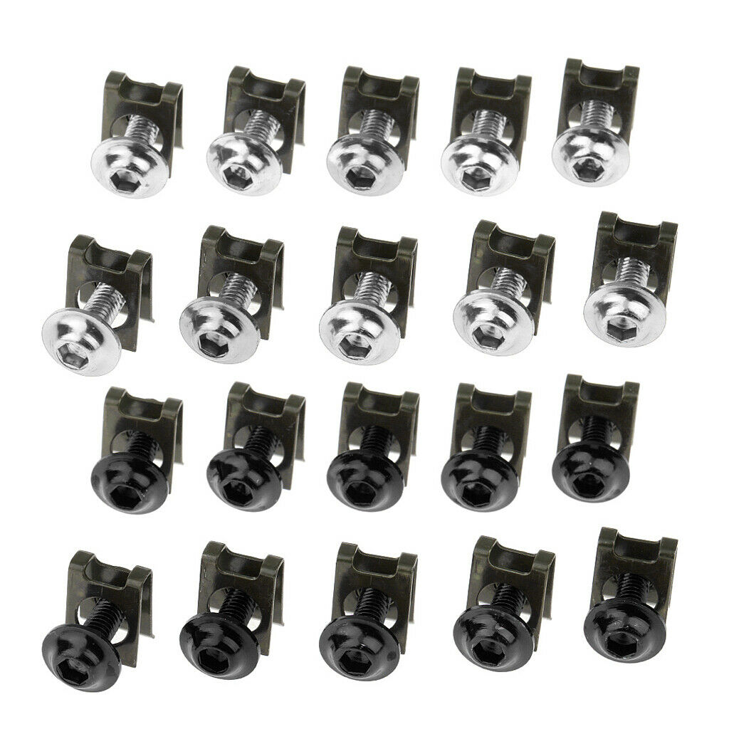 20x M6 6mm Fairing Bolts Spire Speed Fastener Screw Nuts 2 Colors