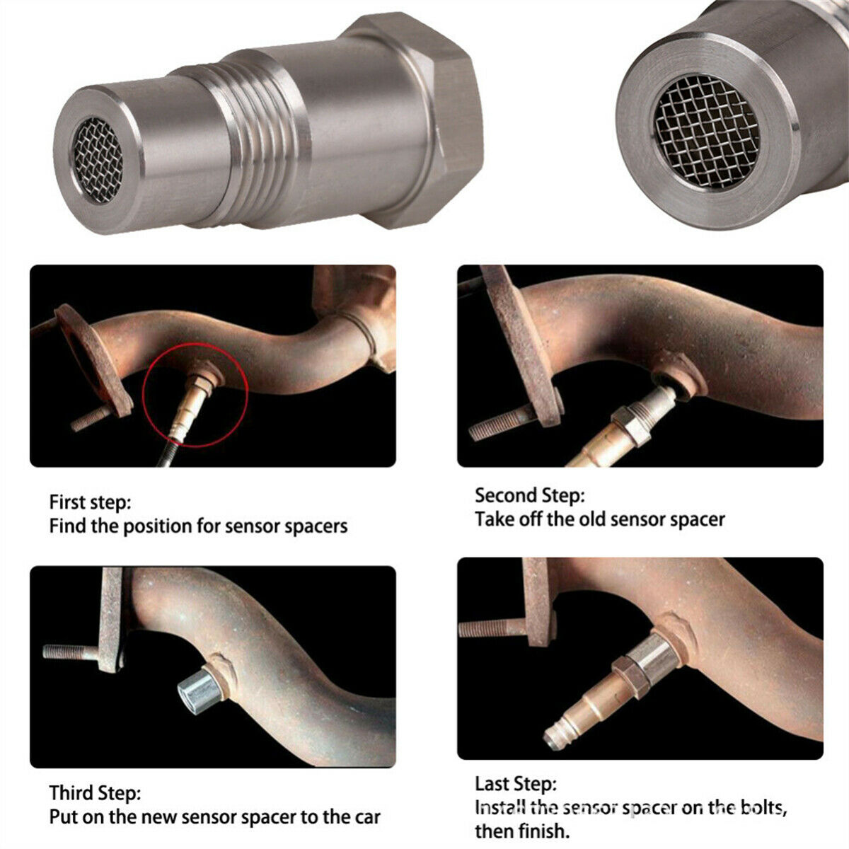 Engine Light Oxygen O2 Sensor Spacer Adapter Catalytic Converter Check M18X1.5