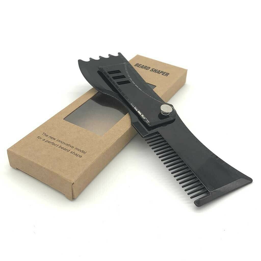 2 Pieces Beard Shaping Tool Template Guide Beard Facial Hair Trimmer Ruler