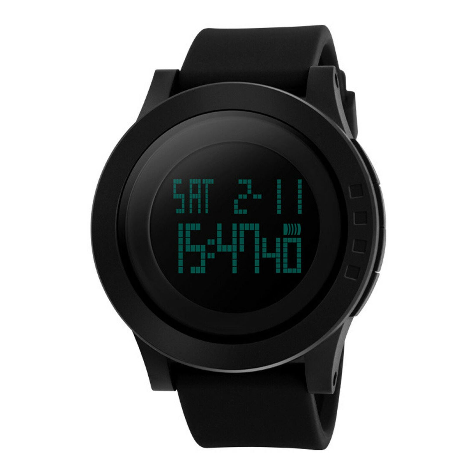 Mens Digital Watch Big Face LED Chronograph Alarm Waterproof Watches