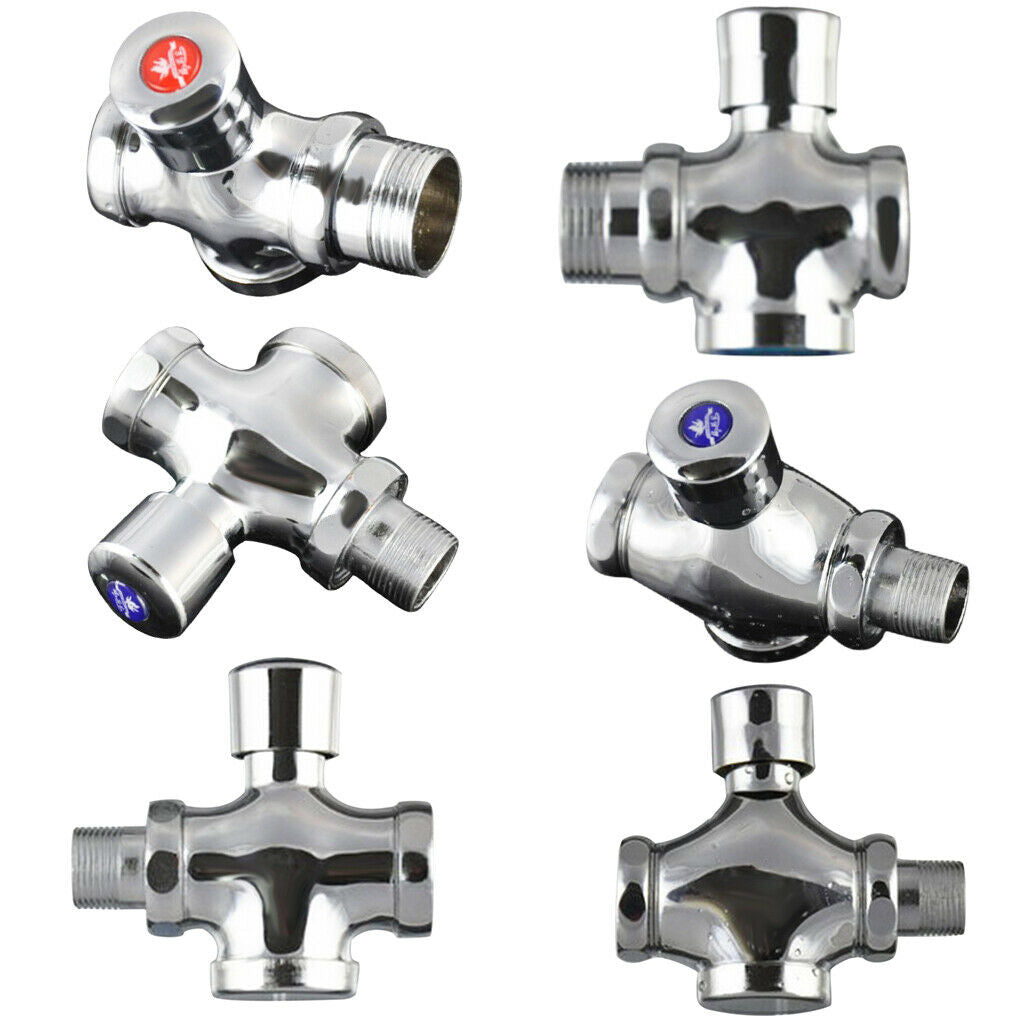 Toilet Push Flush Valve Surface Mounted Flusher Alloy 0.75 Inch Standard