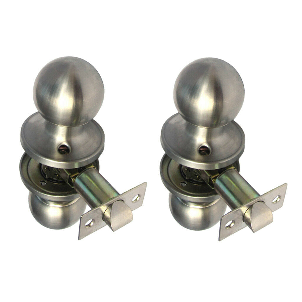 2pcs Door Knob Passage Door Lever Handle Set Nickel Door Handle for Bathroom