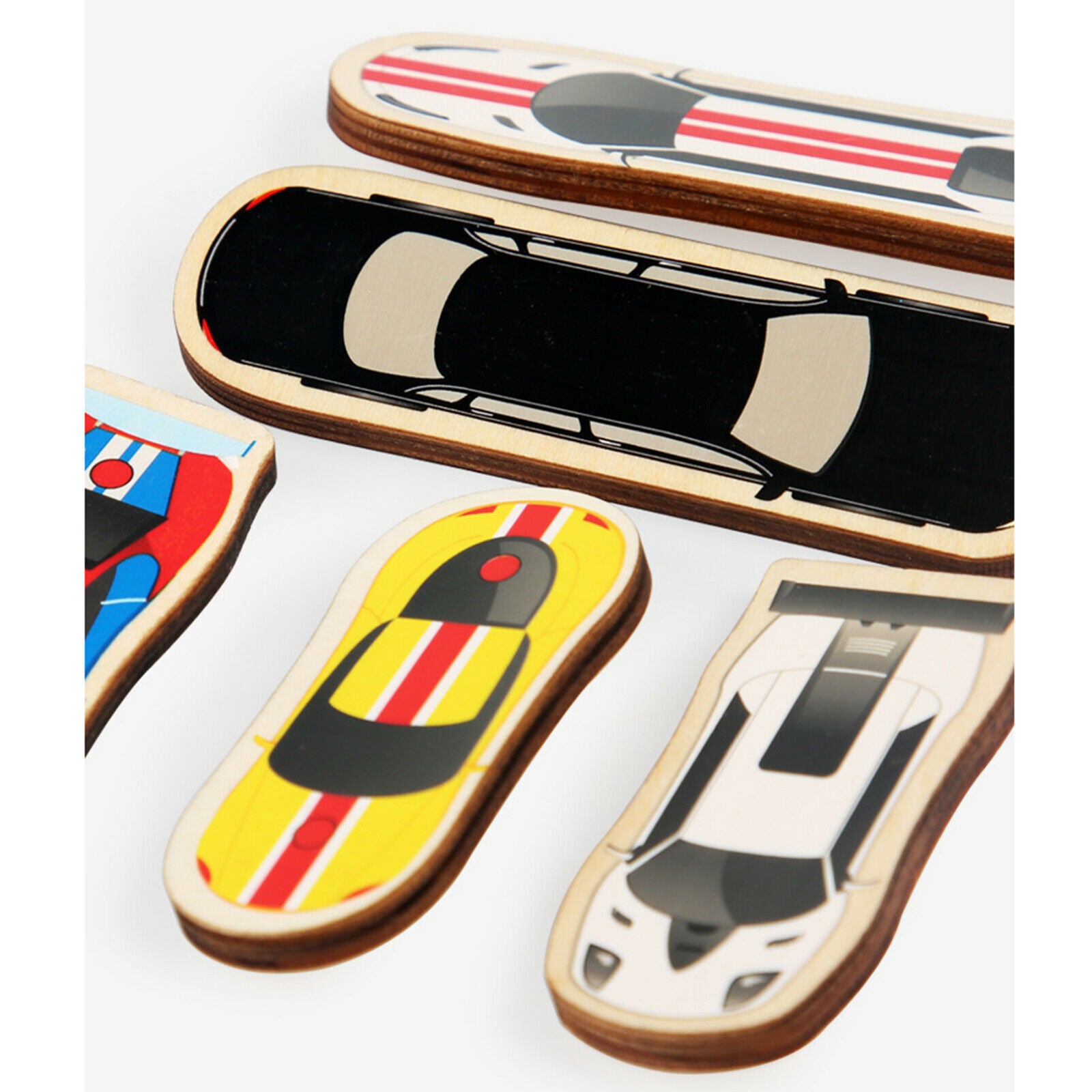 Wooden Sliding Car Handmade Klotski Toys IQ Kids Gifts Educational Game
